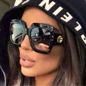 Gucci Black Designer Sunglasses Bold Square Frame- GG0083S